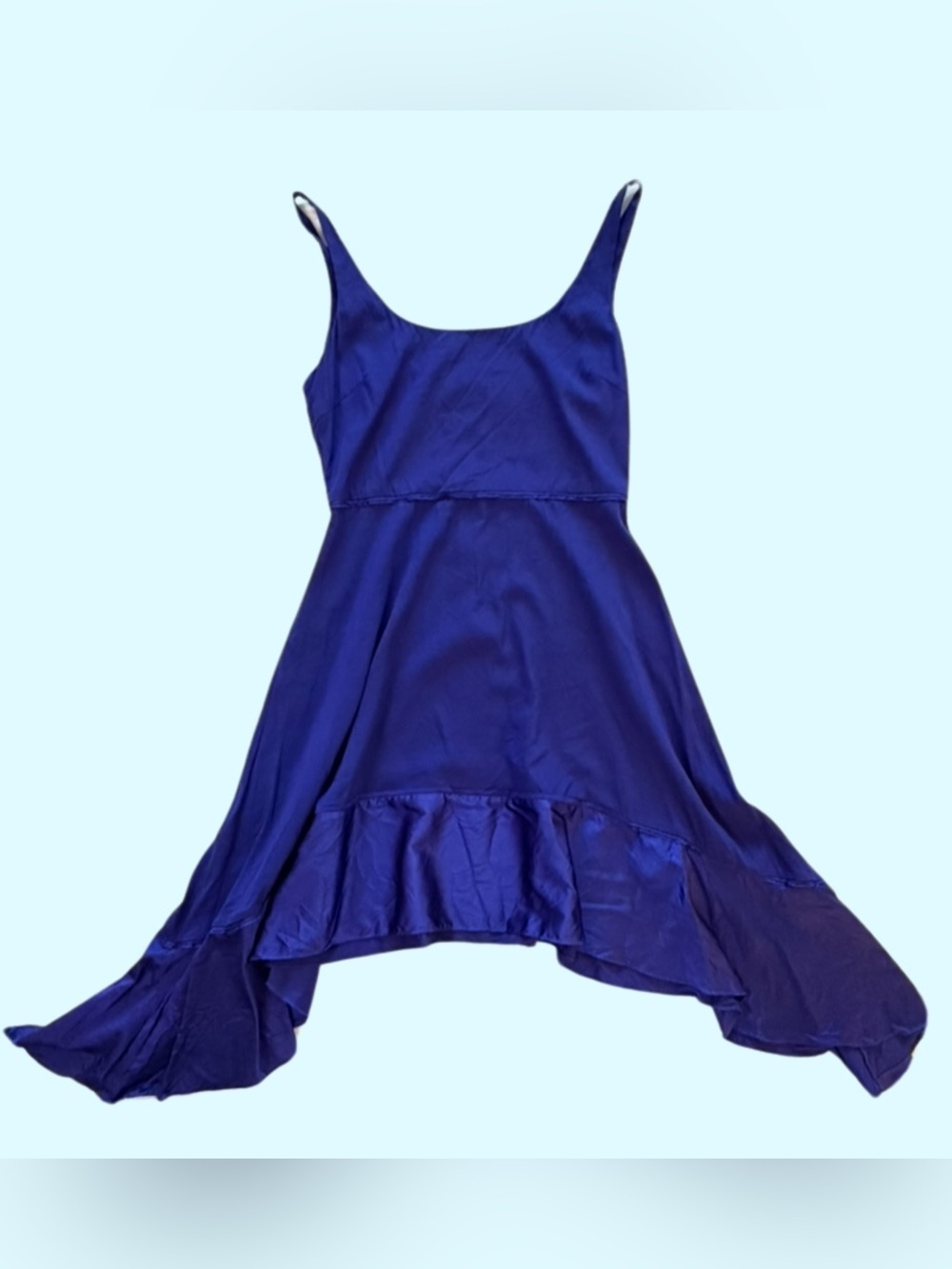 Elizabeth and James Royal Blue Asymmetrical Silk Dress